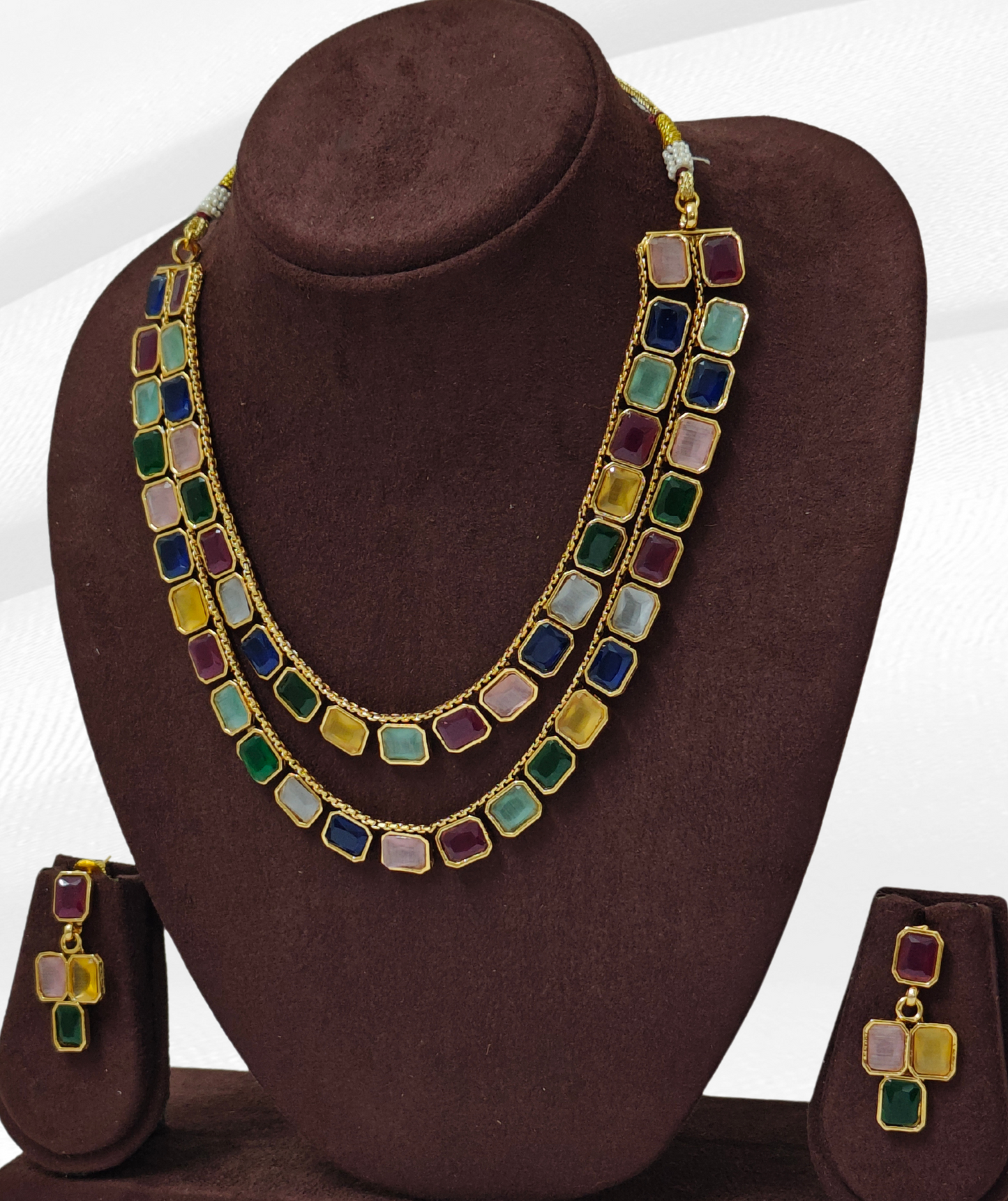 MULTICOLOR SHRIYA TWO LAYER JEWELLERY SET